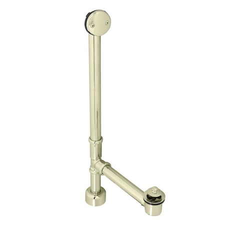 Westbrass Twist & Close Bath Waste, 22" Make-Up, 17 Ga. Tubing in Polished Brass D3221K-01